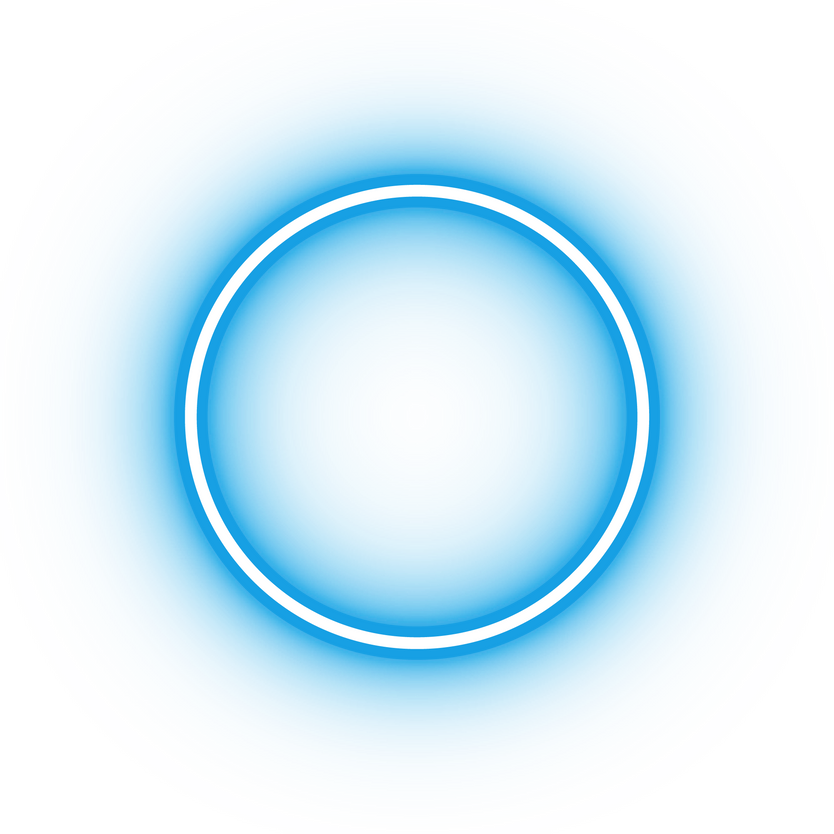 Neon blue circle icon