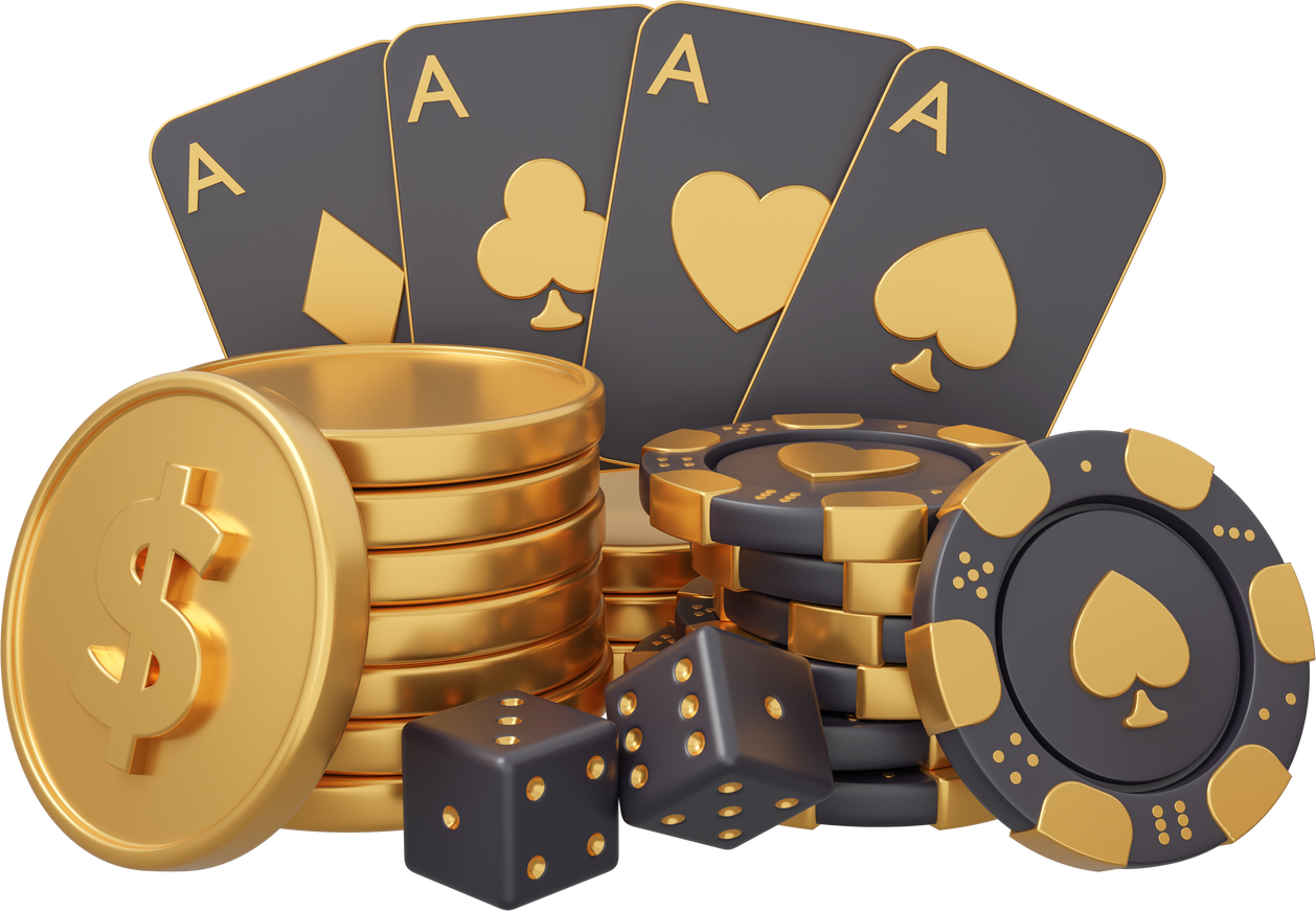 casino poker gold 3d illustration